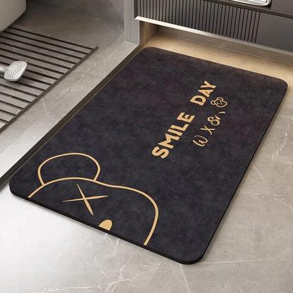 Cartoon Diatomite Bath Mat - Quick-Dry, Absorbent & Non-Slip Bathroom Rug
