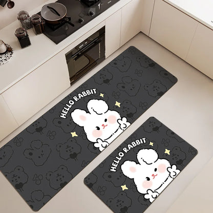 Cartoon Diatomite Kitchen Mat - Oil & Water Absorbent, Non-Slip Floor Pad