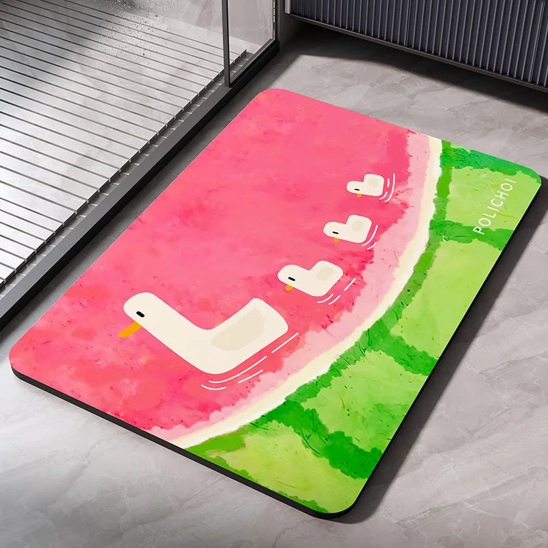 Diatomaceous Earth Bath Mat - Super Absorbent & Quick-Dry Non-Slip Bathroom Floor Mat