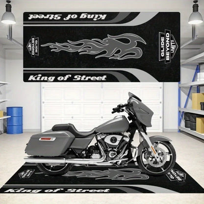 Motorcycle Display Mat - Dirt-Resistant Rug for Man Cave, Garage & Bedroom