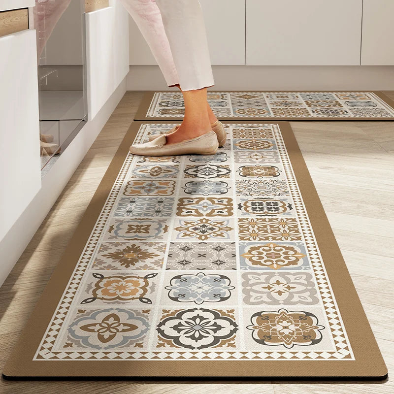 American Retro Kitchen Mat - Oil Proof Diatomite, Absorbent & Non-Slip