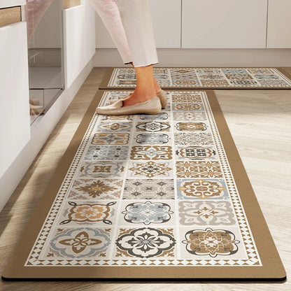 American Retro Kitchen Mat - Oil Proof Diatomite, Absorbent & Non-Slip