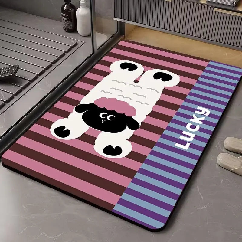 Quick-Dry Bath Mat - Super Absorbent & Non-Slip Rug, Dirt Resistant