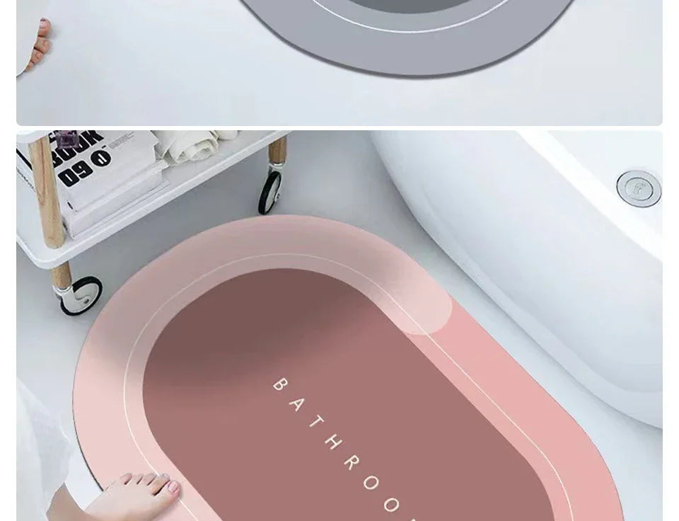 Diatom Mud Bath Mat - Super Absorbent & Fast-Drying Non-Slip Floor Mat for Bathroom