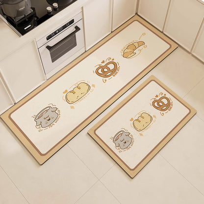 Oil-Resistant Kitchen Mat 2-Piece Set - Anti-Slip & Easy Wipe Clean