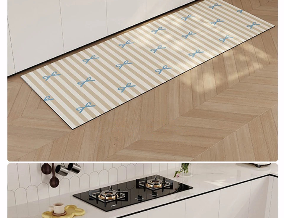 Machine Washable Diatomite Kitchen Mat - Quick-Dry, Absorbent & Non-Slip