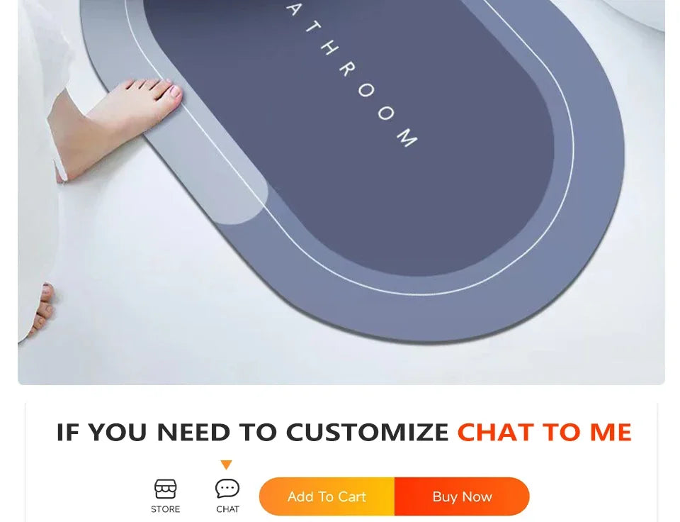 Diatom Mud Bath Mat - Super Absorbent & Fast-Drying Non-Slip Floor Mat for Bathroom
