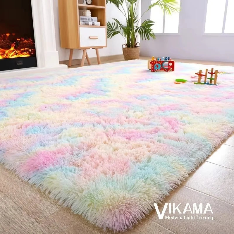 Luxury Plush Rug for Girls Room - Soft & Easy Care Bedside or Living Room Carpet