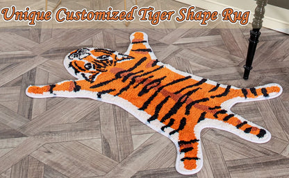 Tiger Shaped Area Rug - Soft & Non-Slip Cartoon Mat for Bedroom & Living Room