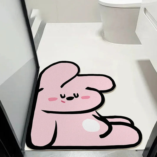 Cartoon Diatomite Bath Mat - Quick-Dry, Absorbent & Non-Slip Kids Bathroom Rug