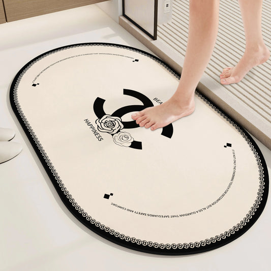 Diatomite Bath Mat - Super Absorbent & Non-Slip Foot Mat for Bathroom and Toilet