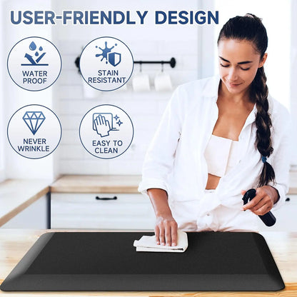 4/5" Thick Anti-Fatigue Kitchen Mat - Non-Slip, Waterproof & Stain Resistant