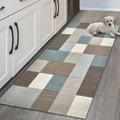 Geometric Area Rug - Non-Slip & Durable for Living Room, Hallway & Entrance