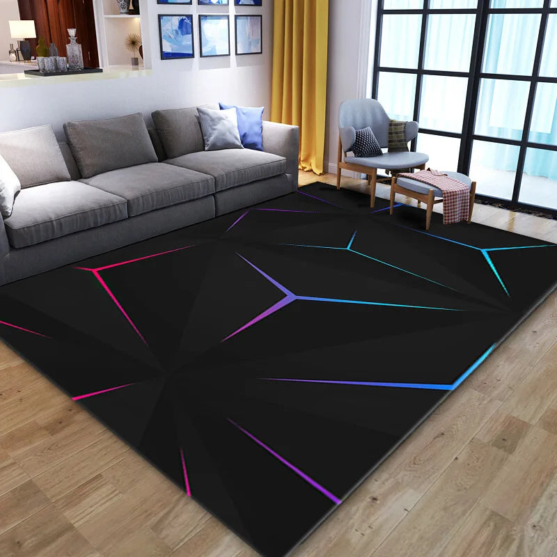 Grid Pattern Washable Rug - Super Soft & Non-Slip Area Carpet for Modern Living Room