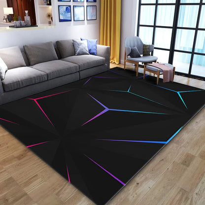 Grid Pattern Washable Rug - Super Soft & Non-Slip Area Carpet for Modern Living Room