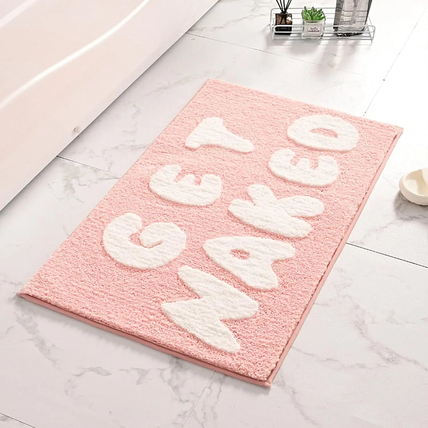"Take It Off" Funny Bath Mat - Green Cute & Machine Washable Shower Rug