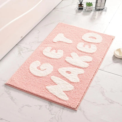 "Take It Off" Funny Bath Mat - Green Cute & Machine Washable Shower Rug