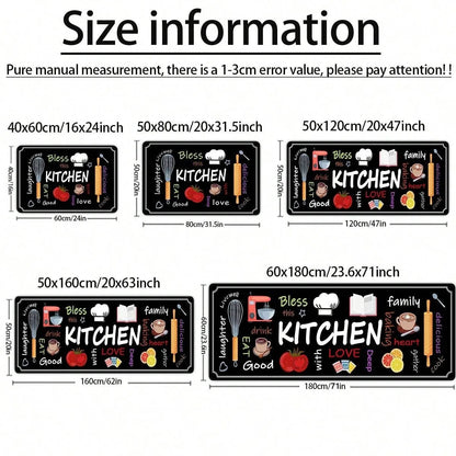 Printed Kitchen Mat (1 or 2-Pack) - Durable & Wear-Resistant Floor Rug