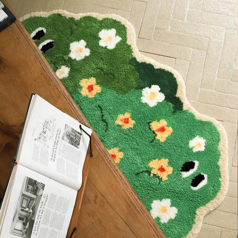 Funny Spirit Plant Rug - Soft Tufted Carpet for Bedroom & Aesthetic Decor