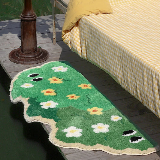 Funny Spirit Plant Rug - Soft Tufted Carpet for Bedroom & Aesthetic Decor