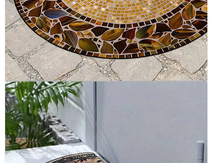 Semi-Circular Marble Doormat - Anti-Slip, Dirt & Wear Resistant Welcome Mat