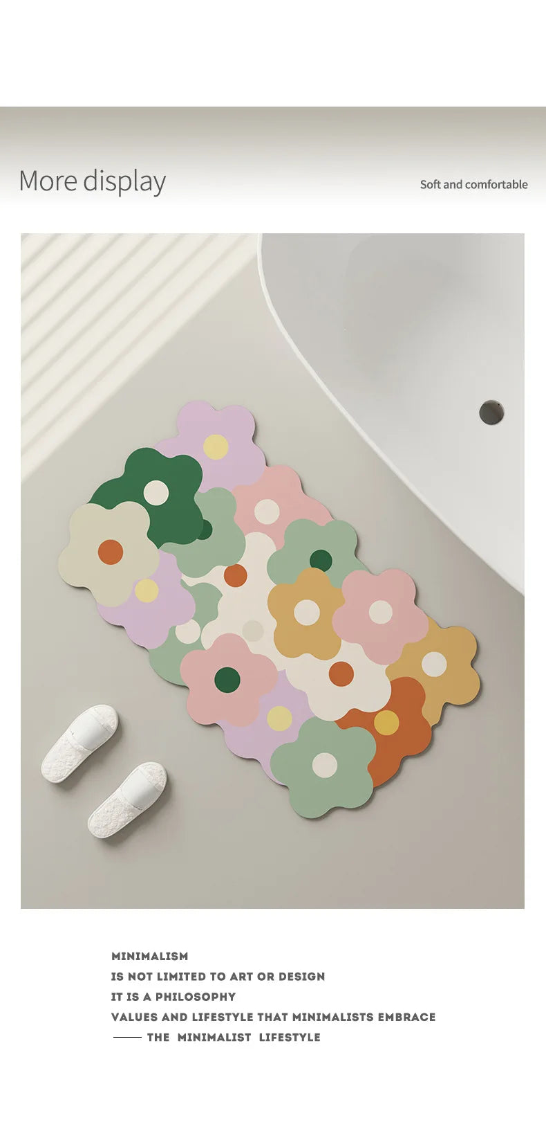 Floral Diatomite Mat - Water-Absorbing & Non-Slip for Kitchen and Bathroom