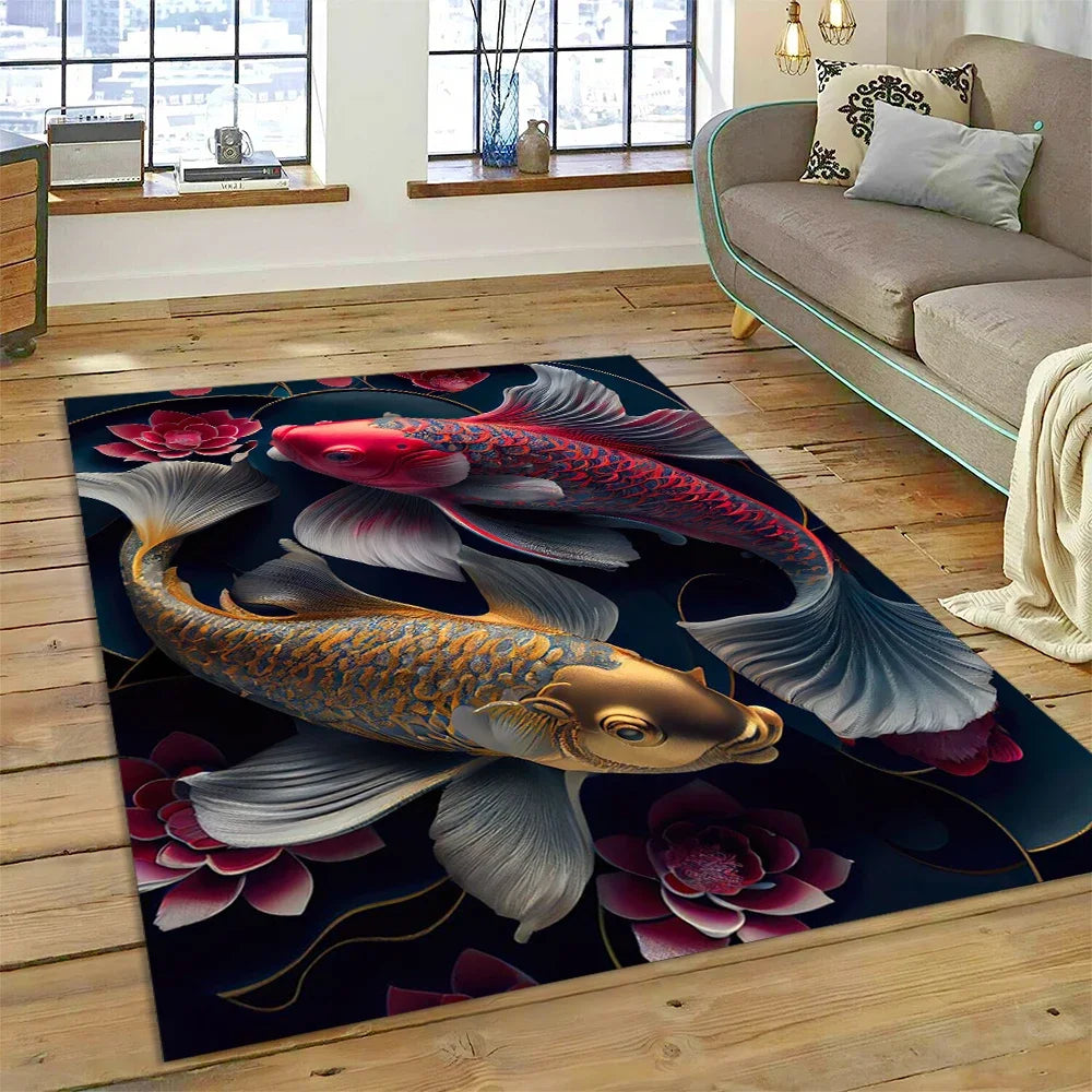3D Yin Yang Tai Chi Rug - Meditation Area Carpet for Zen Living Room & Bedroom Decor
