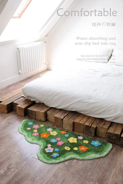 Spring Moss Plush Rug - Soft Faux Cashmere, Dirt Resistant & Easy Care