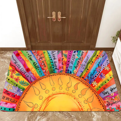 Retro Plush Doormat - Crystal Velvet Entrance Rug, Dirt Resistant & Easy Clean