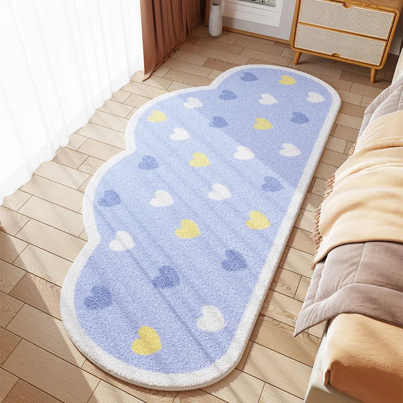 Cloud Print Kids Rug - Soft Cartoon Faux Cashmere Carpet for Nursery & Bedroom
