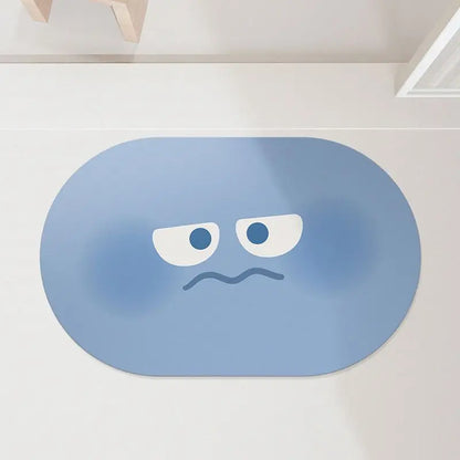 Emoji Bath Mat - Cute Non-Slip & Absorbent Bathroom Rug for Toilet and Shower