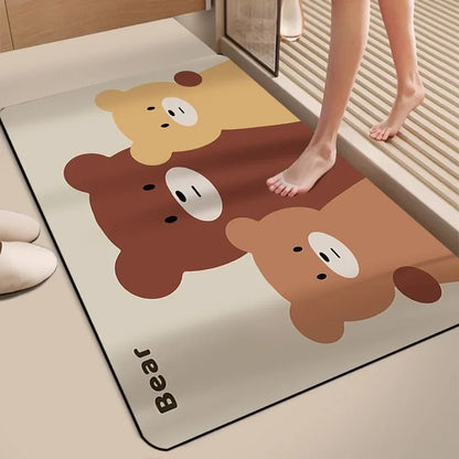 Modern Diatomite Bath Mat - Super Absorbent, Non-Slip & Dirt Resistant