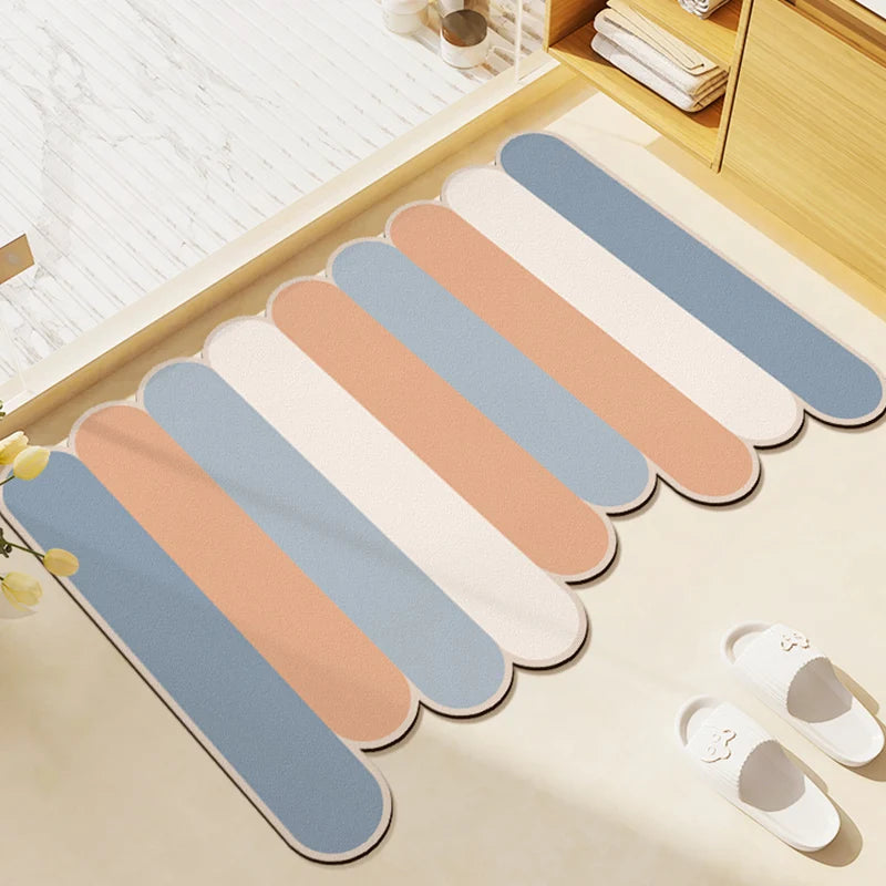 Soft Diatomite Bath Mat - Super Absorbent & Non-Slip Toilet Rug