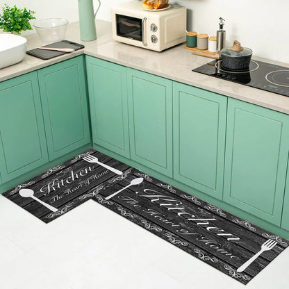 Washable Kitchen Mat with Sponge Comfort - Absorbent, Non-Slip & Waterproof Floor Rug