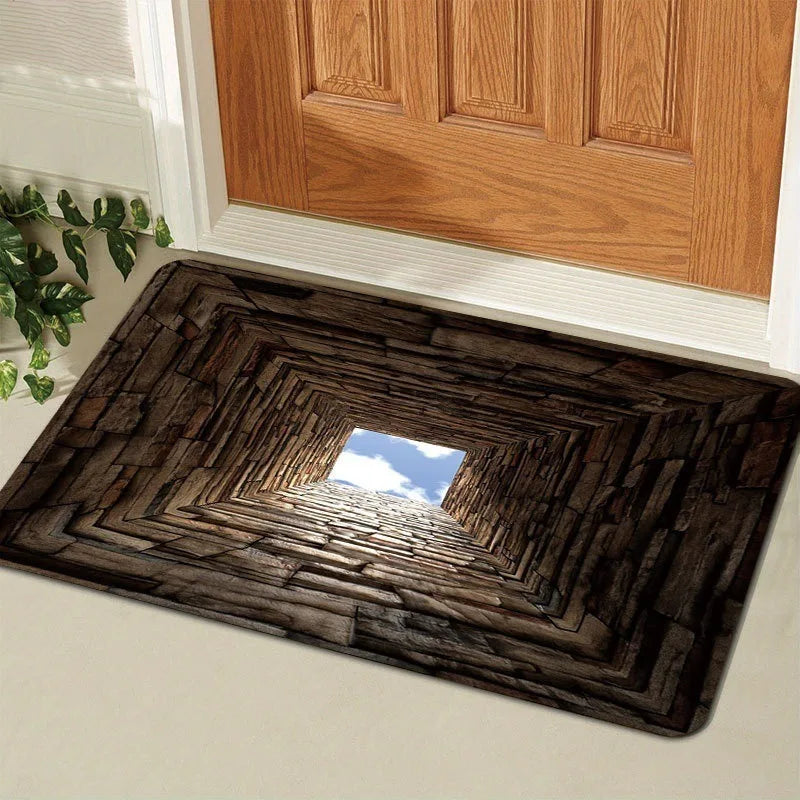 3D Illusion Doormat - Modern Abstract Abyss Design for Entrance & Gaming Room