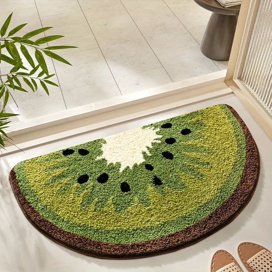 Fruit Print Bath Mat - Bright Color Absorbent & Non-Slip Bathroom Rug