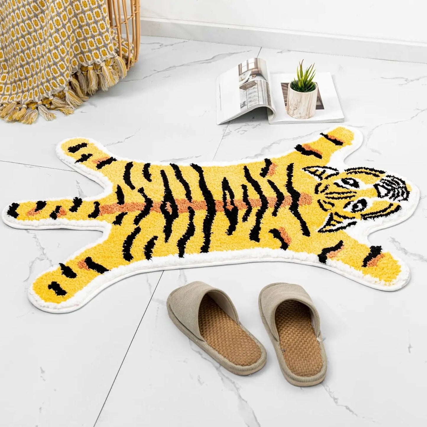 Tiger Shaped Area Rug - Soft & Non-Slip Cartoon Mat for Bedroom & Living Room
