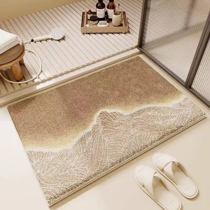 Faux Cashmere Bath Mat - Ultra Soft & Absorbent Bathroom Rug for Toilet and Shower
