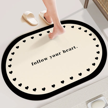 Diatomite Bath Mat - Super Absorbent & Non-Slip Foot Mat for Bathroom and Toilet