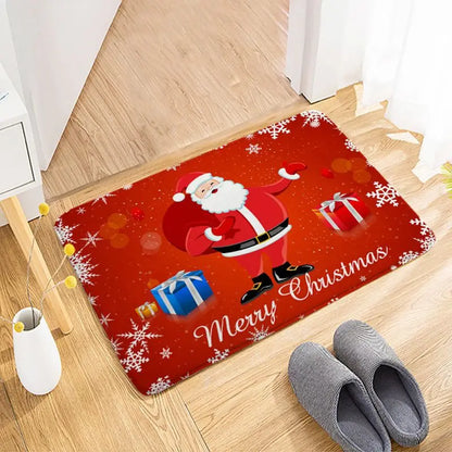 Christmas Welcome Doormat - Non-Slip Holiday Mat for Front Door & Kitchen Entryway
