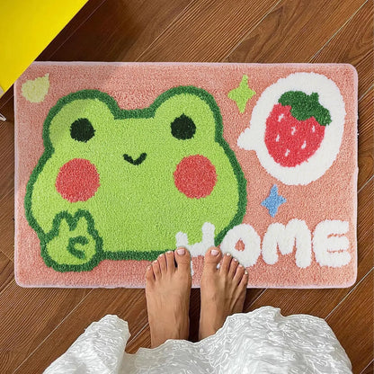 "Take It Off" Funny Bath Mat - Green Cute & Machine Washable Shower Rug