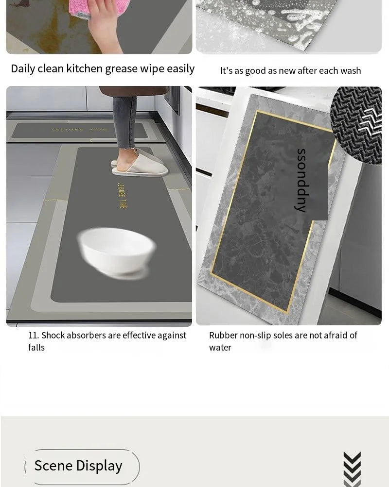 American Retro Diatomite Kitchen Runner (1 or 2-Pack) - Oil Proof & Washable