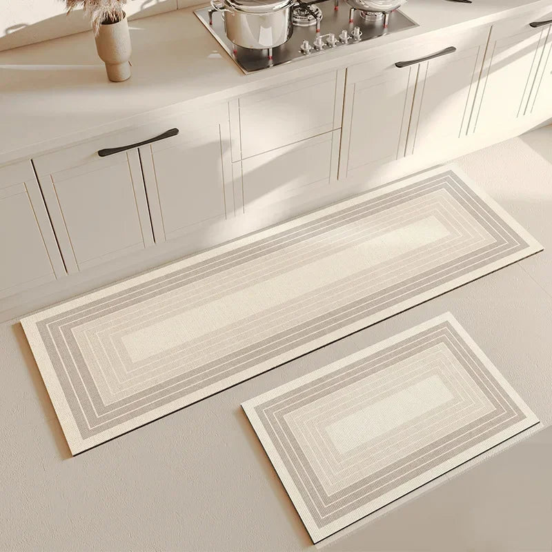 Modern Geometric Diatomite Mat - Absorbent & Non-Slip Floor Pad for Kitchen & Bathroom
