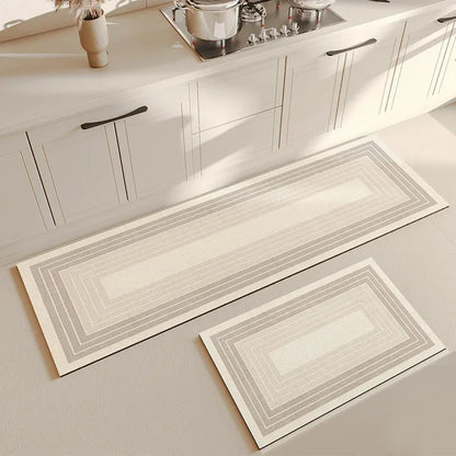 Modern Geometric Diatomite Mat - Absorbent & Non-Slip Floor Pad for Kitchen & Bathroom