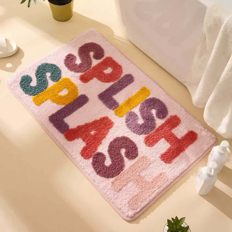 Kids Letter Bath Mat - Cute, Non-Slip & Absorbent Microfiber Rug