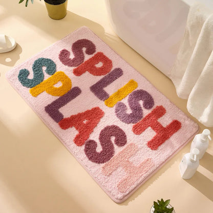 Kids Letter Bath Mat - Cute, Non-Slip & Absorbent Microfiber Rug