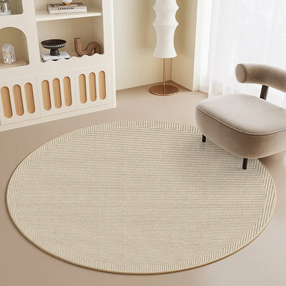 Modern Round Faux Wool Rug - Non-Slip & Washable Area Carpet for Living Room