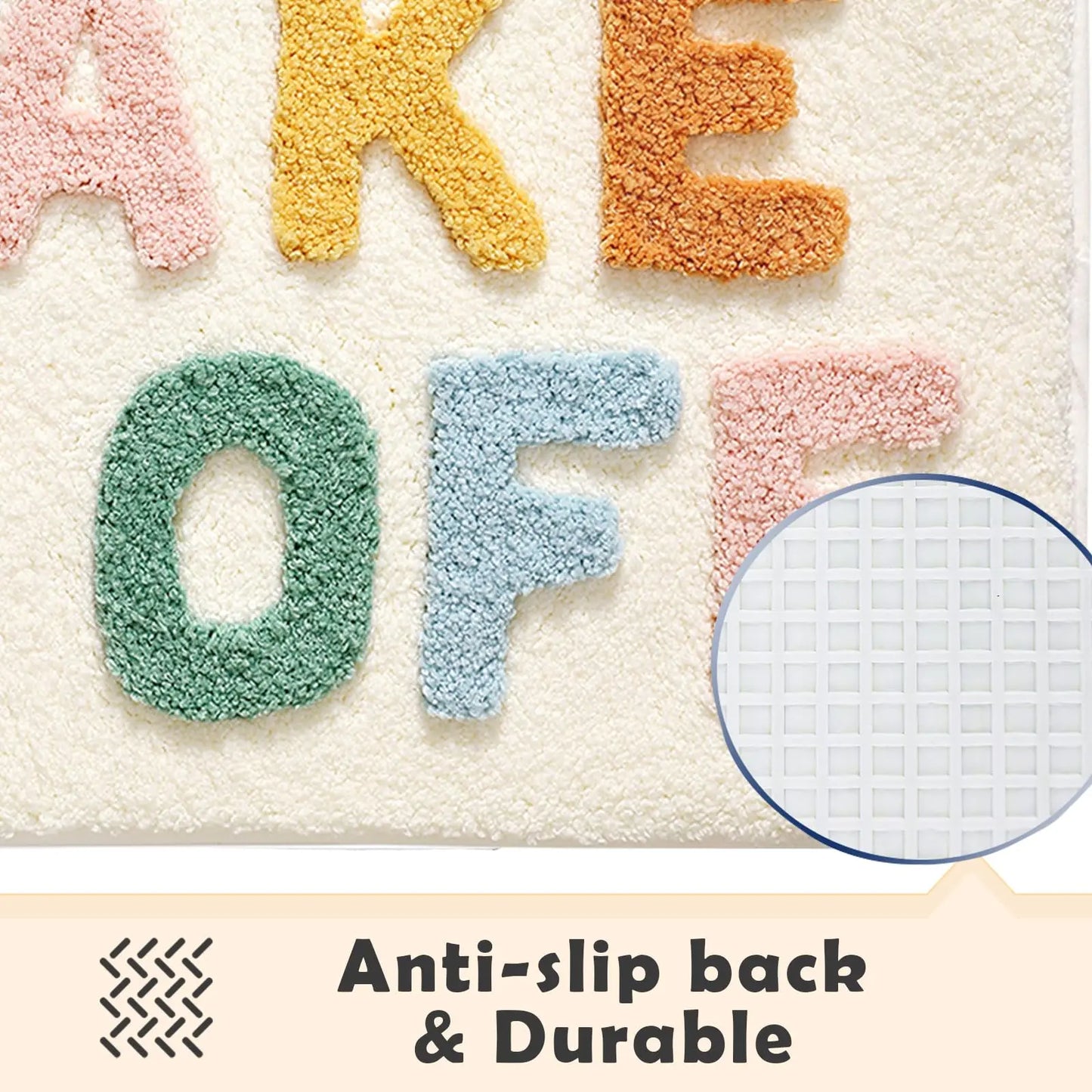 "Take It Off" Funny Bath Mat - Green Cute & Machine Washable Shower Rug