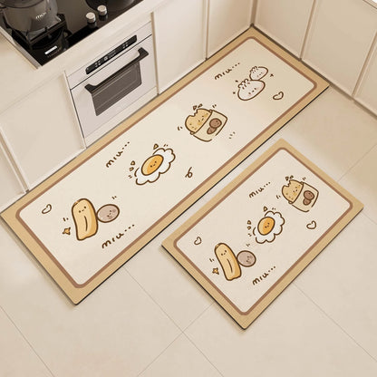 Oil-Resistant Kitchen Mat 2-Piece Set - Anti-Slip & Easy Wipe Clean