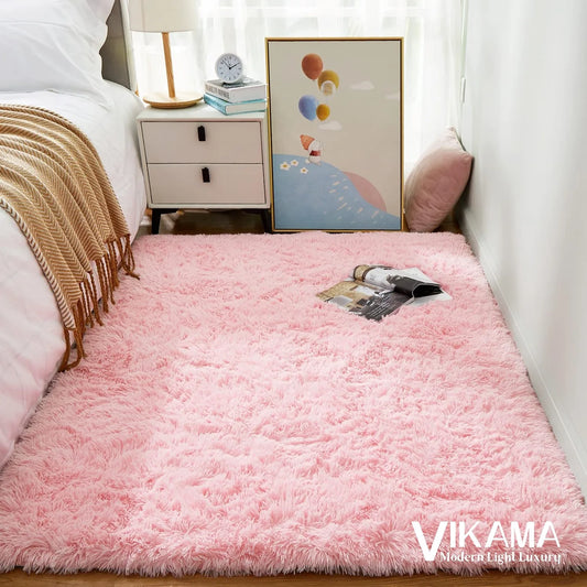 Luxury Plush Rug for Girls Room - Soft & Easy Care Bedside or Living Room Carpet